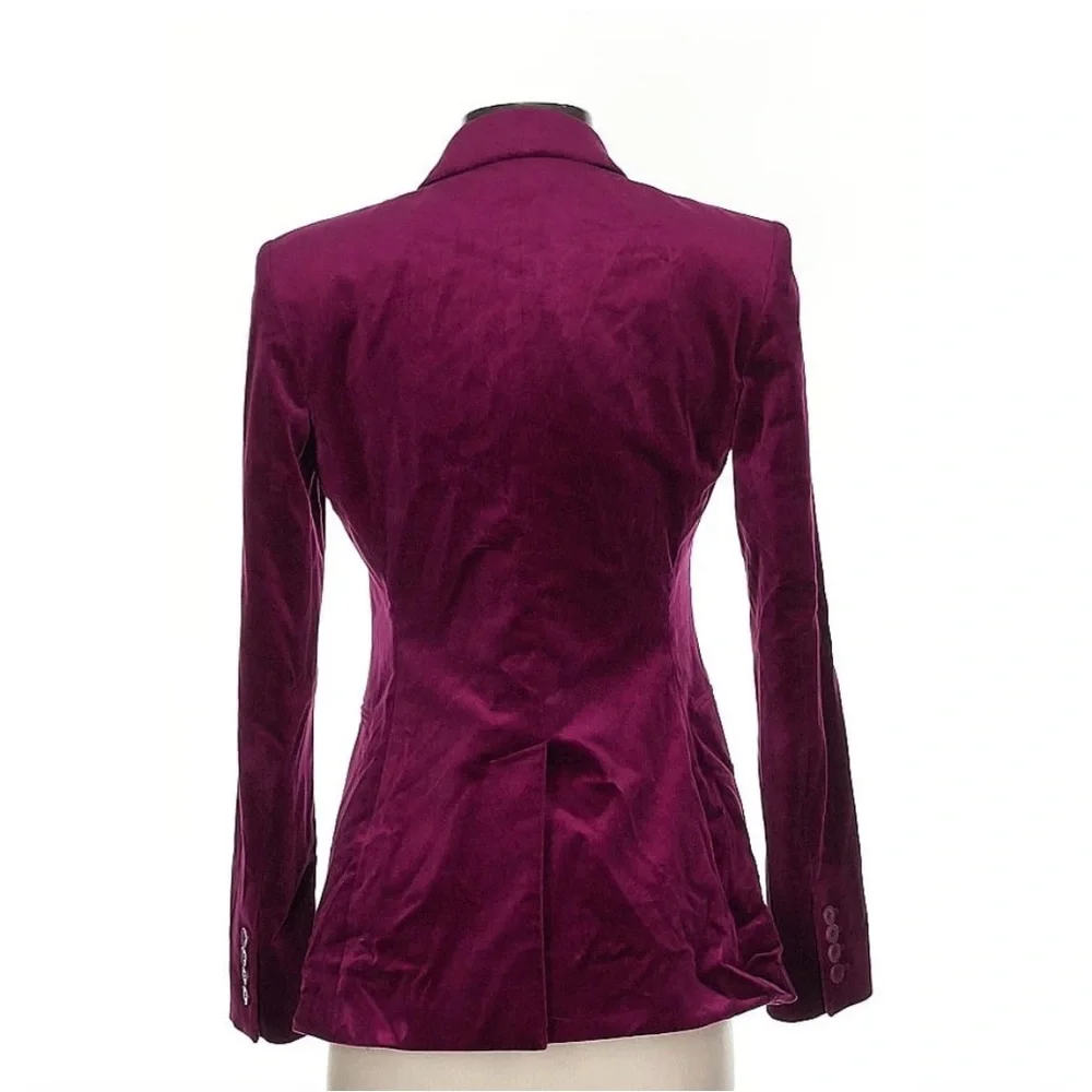 Theory Purple Velvet Blazer with Notched Lapels - Picture 2 of 4